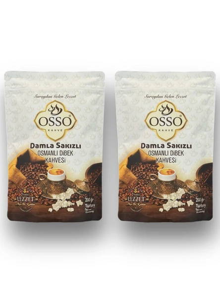 Osso 2'liDamla Sakızlı Osmanlı Dibek Kahvesi(2X200=400gr)