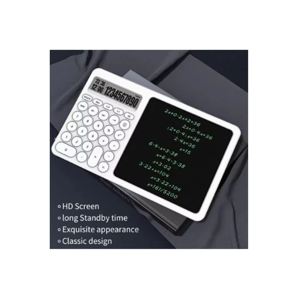 Çok Amaçlı Digital Hesap Makinesi Lcd Ekran Yazma Tableti Ofis Okul İçin Silinebilir El Yazısı Not Defteri - 4