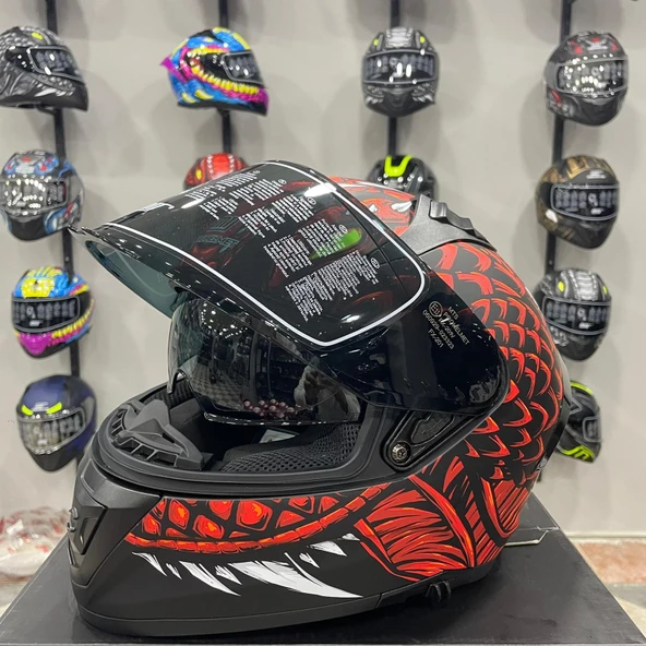 MTS M-801 SNAKE Full Face DRAGLAX RED - 2