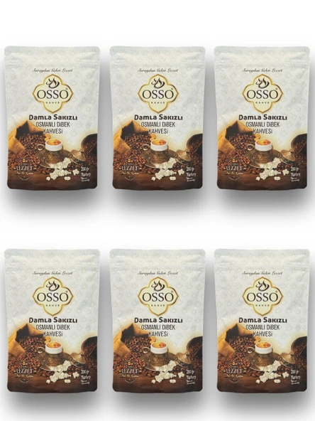 Osso 6'li Damla Sakızlı Osmanlı Dibek Kahvesi(6X200=1200gr)