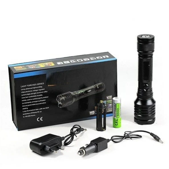 Alüminyum Şarjlı Zoom'lu El Feneri F-6055 - Resim 3