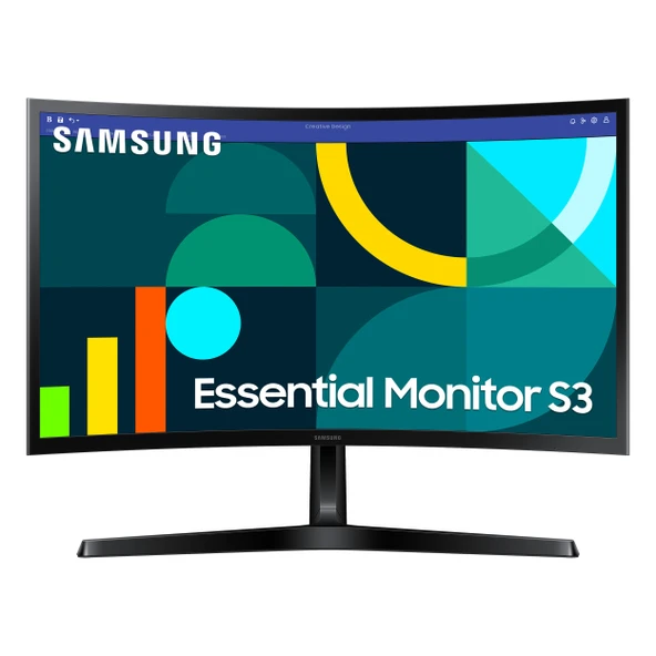 Samsung Essential S3 LS24D366GAUXUF 23.5" 100Hz 4Ms VGA+HDMI FullHD VA Curved Vesa Monitör