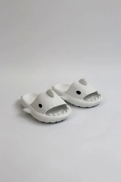 WG500 Köpekbalığı Beyaz Unisex Tam Ortopedik Terlik Shark Slides Cocuk - 5
