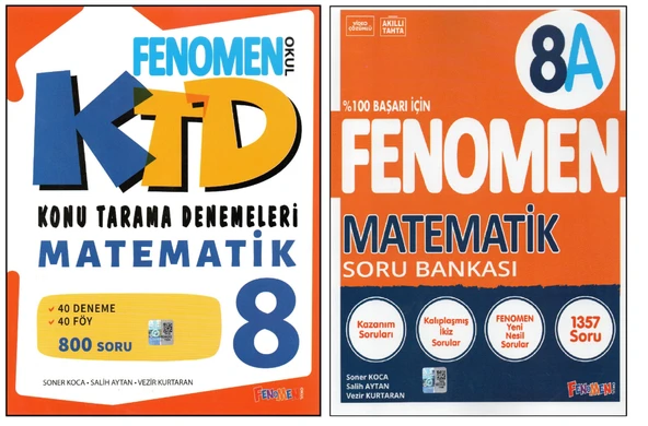 FENOMEN 8.SINIF MATEMATİK KONU TARAMA DENEMELERİ+FENOMEN 8A MATEMATİK (2 KİTAP)