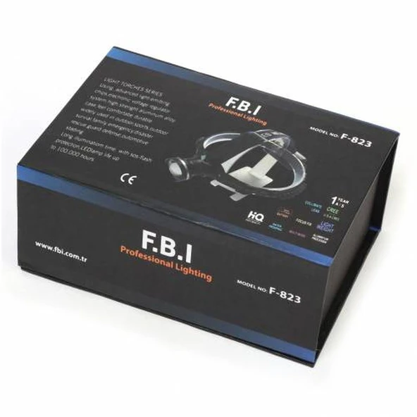 F.B.I F-823 XLM T6 LED Su Geçirmez Şarjlı Kafa Lambası - Resim 2