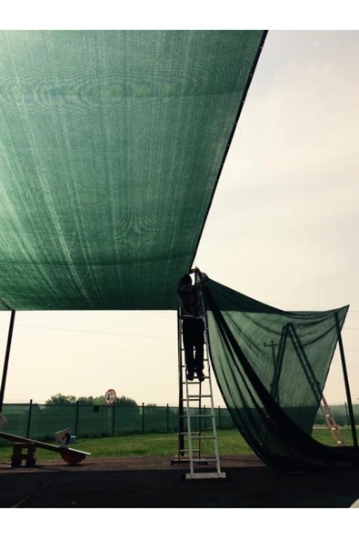 YUNUSDUŞ Gölgelik File 1,5metre X 30metre=45mt2 %95'lik Gölgelik Yeşil File Kolon Dikimli Kuşgözlü Halkalı - 7