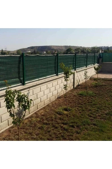 fileambalaj Yüzde 95'lik Yeşil Gölgelik File - 2*12 Metre - Branda - Çit Filesi - Şeritli Halkalı - 4
