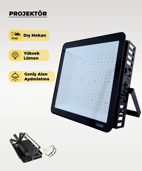 1000W Led Projektör 6500K Beyaz Işık - 1