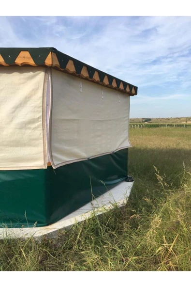 YUNUSDUŞ Gölgelik File 4metre X7metre =28mt2 %95'lik Gölgelik Krem File Kolon Dikimli Kuşgözü Halkalı Jut - 2