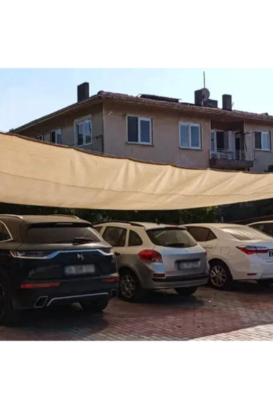 SeraTrend Gölgelik File 4x6metre Çit Filesi %95 Gölge Koruma Krem 95'lik Bahçe Çiti Halkalı Kuşaklı Jüt Gölgel - 3