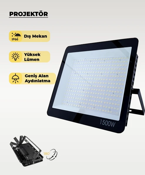 1500W Led Projektör 6500K Beyaz Işık - 1