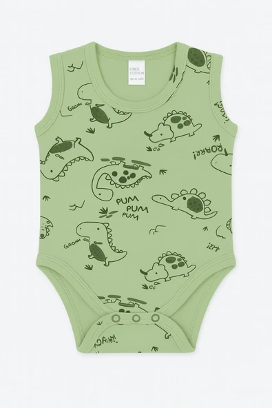 Dino Geniş Askılı Bebek Çıtçıtlı Body - 4