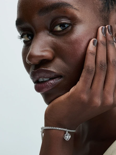 Pandora Şeffaf Sonsuz Halka Sallantılı Charm 925 ayar gümüş - Resim 5