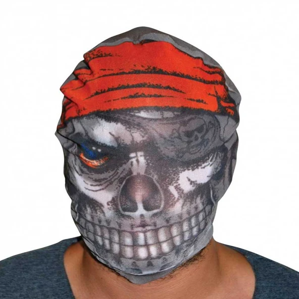 Kafaya Tam Geçmeli Bez Korsan Maskesi - Streç Korku Maskesi - 3D Baskılı Maske Model 4 ürün görseli 1