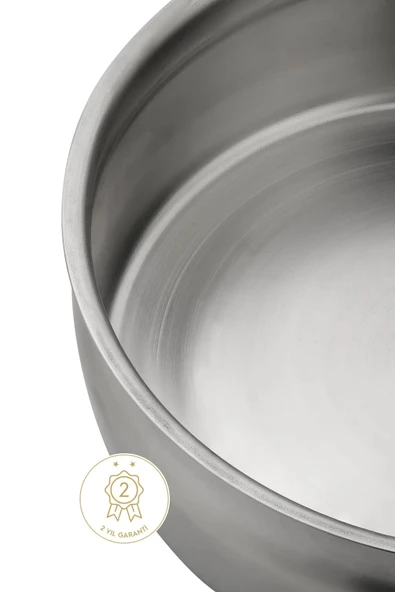 6 Parça Aldip Çelik Saklama Kabı Seti 3'lü (16-18-20 cm) - Şeffaf Kapaklı Metal Saklama Kabı - Resim 4