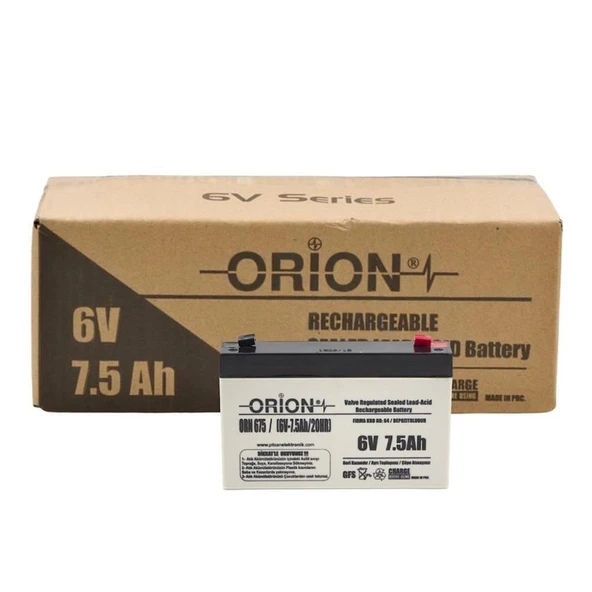 Orion 6V 7.5Ah 10 Adet Bakımsız Kuru Akü