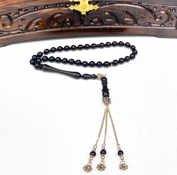 925 Ayar Gümüş Püsküllü Küre Kesim Sıkma Kehribar Tesbih ürün görseli 1