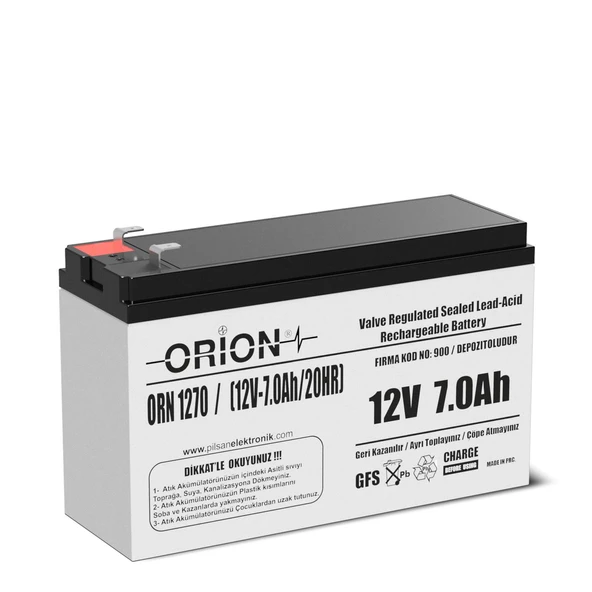 Orion ORN1270 12V 7.0Ah Bakımsız Kuru Akü