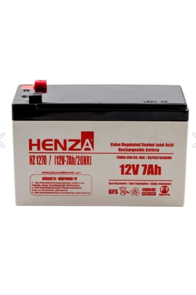 Hz1270 12v 7ah Bakımsız Kuru Akü - 2025 üretim