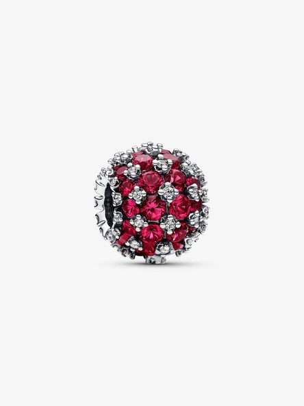 Pandora Işıltılı Pavé Yuvarlak Pembe Charm 925 ayar gümüş ürün görseli