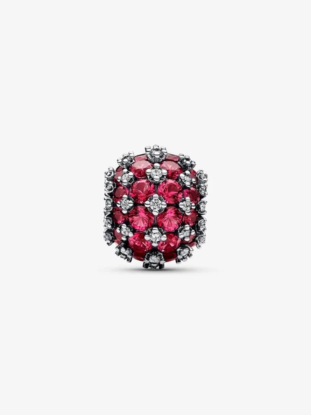 Pandora Işıltılı Pavé Yuvarlak Pembe Charm 925 ayar gümüş - Resim 2
