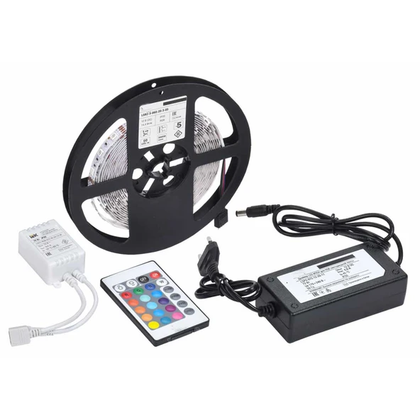 5 MT 3 Cipli Rgb Şerit Led Silikonlu Adaptör Uzaktan Kumanda Tak Çalıştır ürün görseli 1