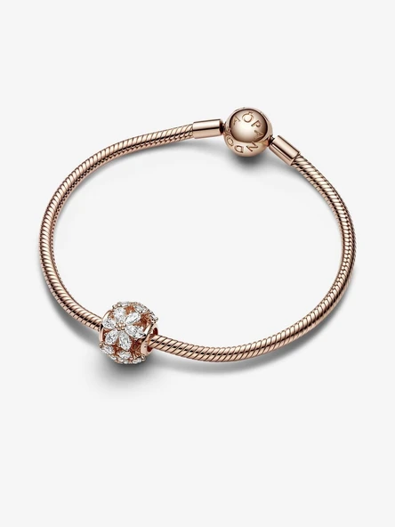 Pandora Işıltılı Herbaryum Yuvarlak Charm 14 ayar pembe altın kaplama - 3