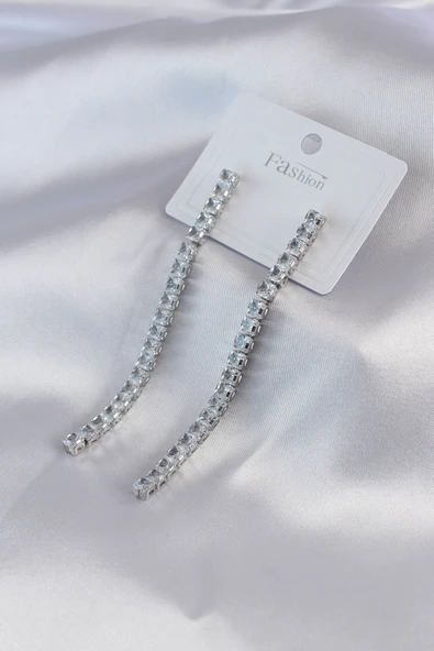 Gümüş Renk Zirkon Taşlı Kadın Küpe - TJ-BKP7465 ürün görseli