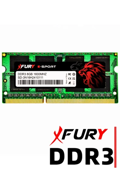 FURY E-SPORT DDR3 8Gb 1600Mhz Notebook Ram Bellek 1x8GB