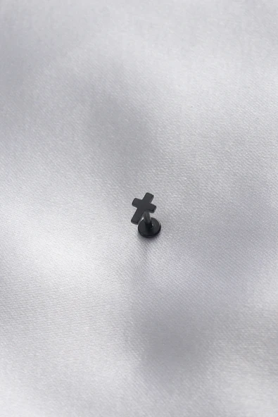 316L Cerrahi Çelik Siyah Renk Tragus Piercing - TJ-PR1151 ürün görseli 1