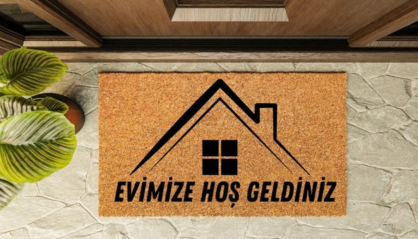 Kapı Önü Paspası Özel Tasarım Koko Model Çatı Evimize Hoşgeldiniz PK-1524 - 2