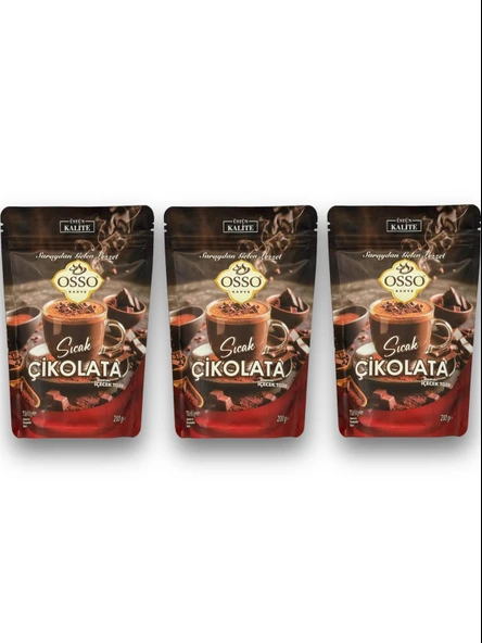 Osso 3’lü Sıcak Çikolata(3X200=600Gr)