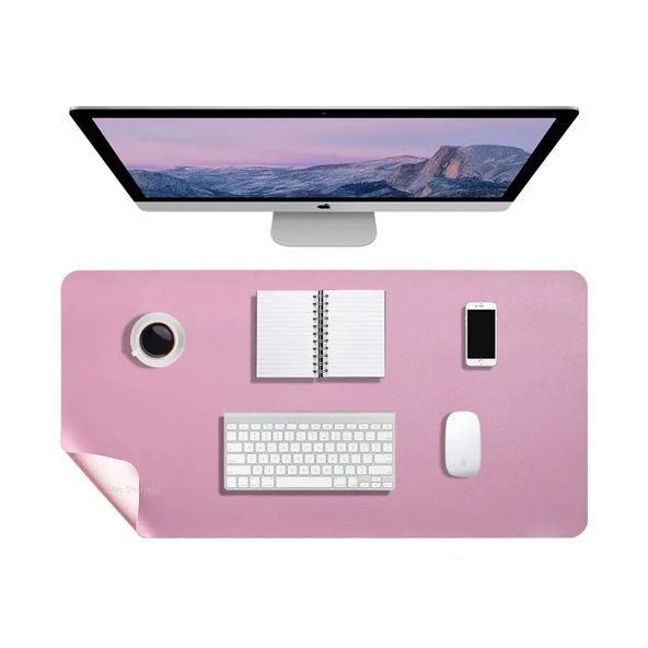 Masa Desk Mat 90x45 cm – Geniş Çift Taraflı Deri Mouse Pad Kaymaz Masa Koruyucu - Resim 7
