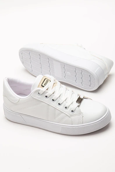 Kadın Casual Spor Ayakkabı Beyaz İnce Taban Bağcıklı ürün görseli