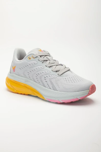 Kadın Spor Ayakkabı Gri Hafif Kalın Renkli Taban - Resim 4