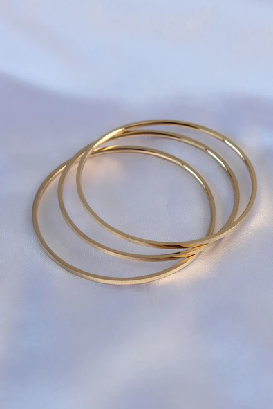 316L Çelik Gold Renk  Ajda Model Kadın 60 mm Bilezik - TJ-BB5360 ürün görseli 1