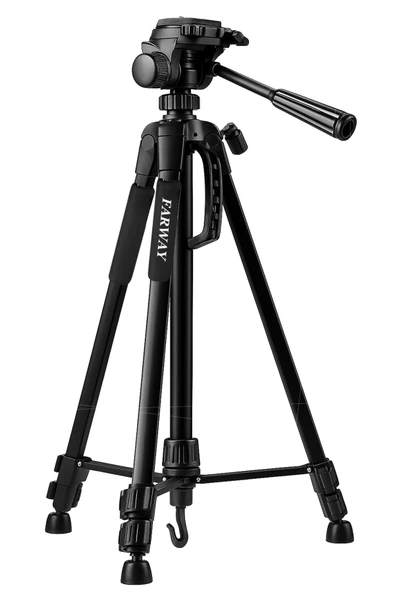 Farway Profesyonel Alüminyum Tripod 360 derece  Ayarlanılabilir Panoramik Başlık Su Terazili Telefon Tutucu 175cm