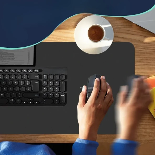 Masa Desk Mat 60x30 cm – Çift Taraflı Kaymaz Deri Mouse Pad Ofis ve Makyaj Masası Koruyucu - Resim 7