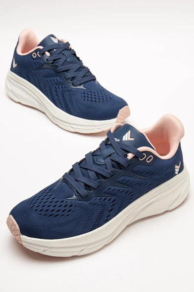 Kadın Spor Ayakkabı Lacivert Hafif Kalın Renkli Taban ürün görseli