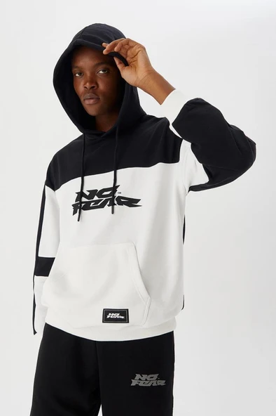No Fear Erkek Sweatshirt Kapüşonlu Siyah Beyaz M500272 - 3