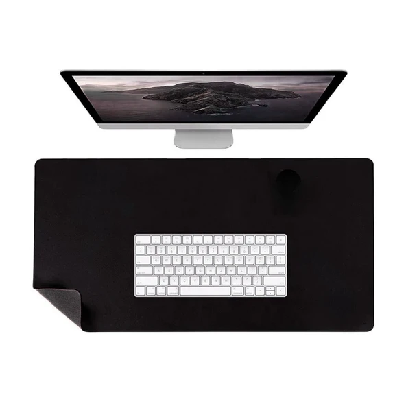 Masa Desk Mat 90x45 cm – Geniş Çift Taraflı Deri Mouse Pad Kaymaz Masa Koruyucu - Resim 3