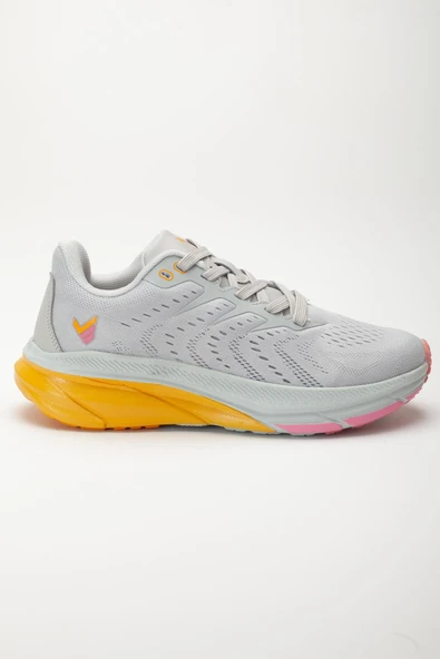 Kadın Spor Ayakkabı Gri Hafif Kalın Renkli Taban - Resim 3