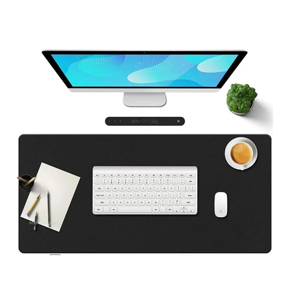 Masa Desk Mat 60x30 cm – Çift Taraflı Kaymaz Deri Mouse Pad Ofis ve Makyaj Masası Koruyucu - Resim 6