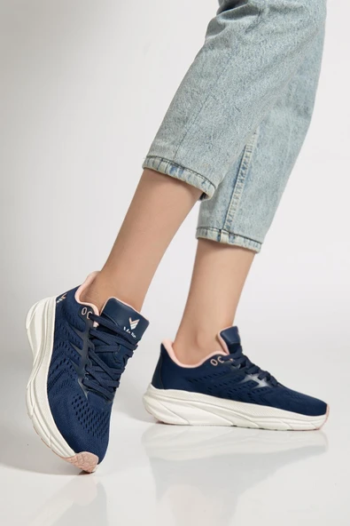 Kadın Spor Ayakkabı Lacivert Hafif Kalın Renkli Taban - Resim 2