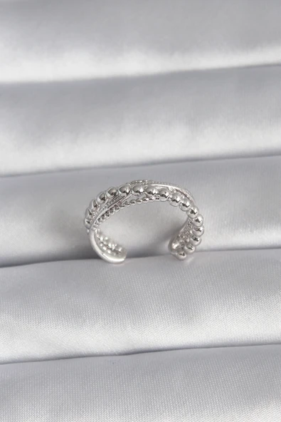 Pirinç Gümüş Renk Kadın Yüzük - TJ-BYK3030 ürün görseli 1