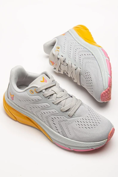Kadın Spor Ayakkabı Gri Hafif Kalın Renkli Taban ürün görseli