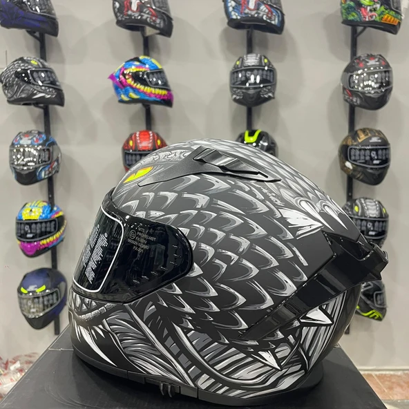 MTS M-801 SNAKE Full Face Kask DRAGLAX GREY - Resim 4
