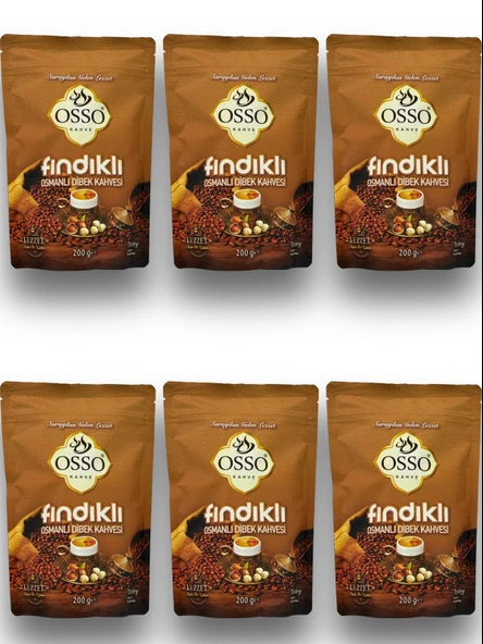 Osso 6’li Fındıklı Osmanlı Dibek Kahvesi(6X200=1200gr)