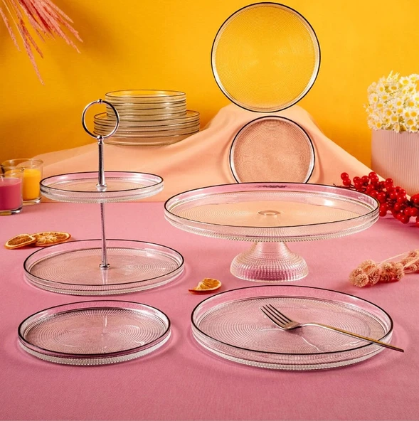 Fecra Loren 14 Parça Servis ve Sunum Seti Siyah Fileli - 4