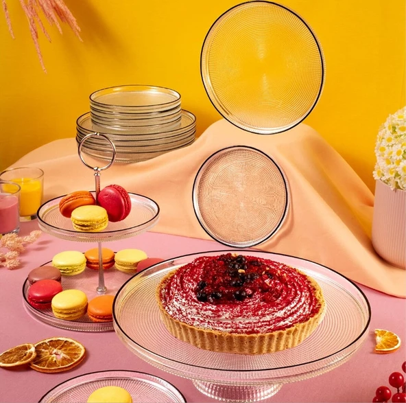 Fecra Loren 14 Parça Servis ve Sunum Seti Siyah Fileli - 2